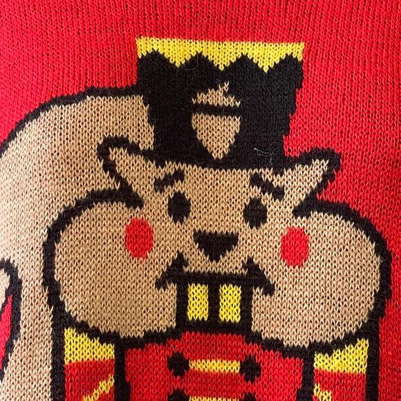Norther Pole Kawaii Nutcracker Squirrel Ugly Christmas Sweater Size XS - Picture 2 of 5